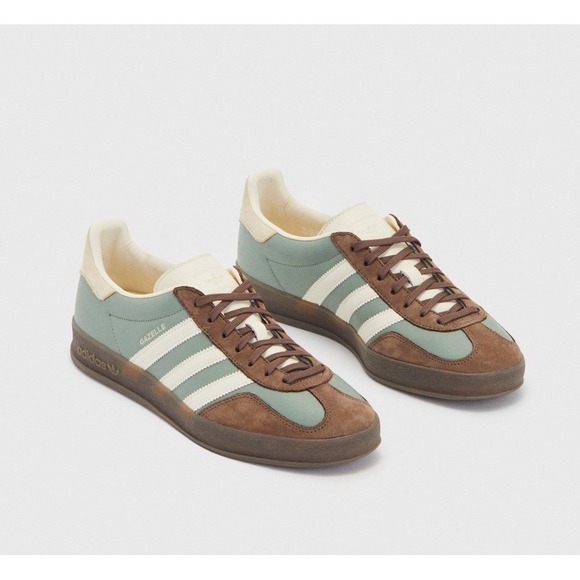 adidas Other - Adidas Gazelle Indoor‎ Men's Size 4.5 US Silver Green/Cream/Earth Strata IH5473